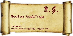 Medlen György névjegykártya